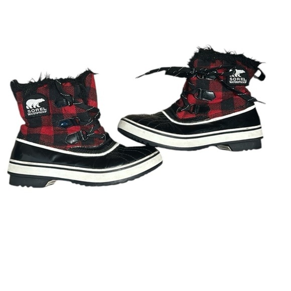 Sorel Buffalo Plaid Out n About Snow Boots 7 Womens - Picture 1 of 4